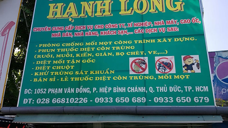 Công ty diệt gián Hạnh Long